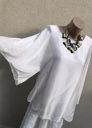 Шовкова блуза реглан,туніка,етно стиль бохо,італія2 фото