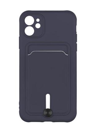 Чохол tpu colorfull pocket card для iphone 12 колір 08.dark blue