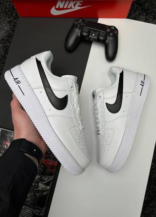 Nike air force 1 ‘07 low black white - кроссовки мужские белые2 фото