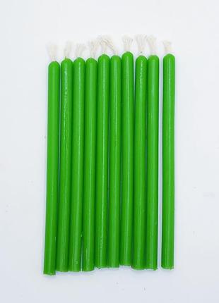 30 шт зеленые восковые свечи 10см. (натуральный воск, собственное производство) код/артикул 144