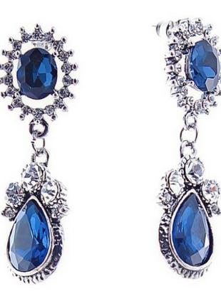 Серьги пусеты с кристаллами