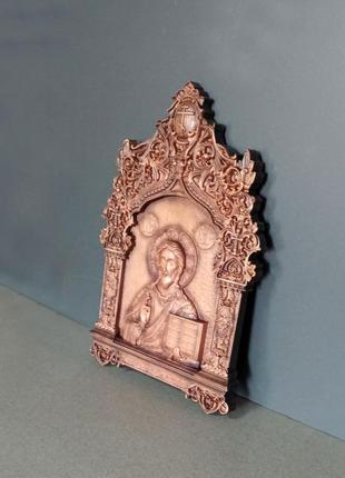 Ікона господь вседержитель у різьбленому кіоті дерев'яна розмір 18 х 27 см. код/артикул 142 5114 фото