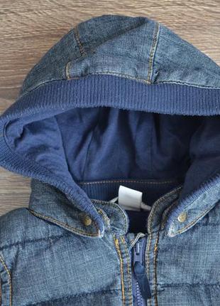 Розпродаж тепла джинсова жилетка h&m ® розмір: 9-12 місяців, 80см.3 фото