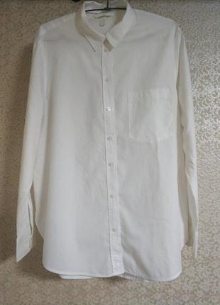 H&amp;m актуальна белая повседневная casual рубашка кэжуал бренд h&amp;m, р.м3 фото