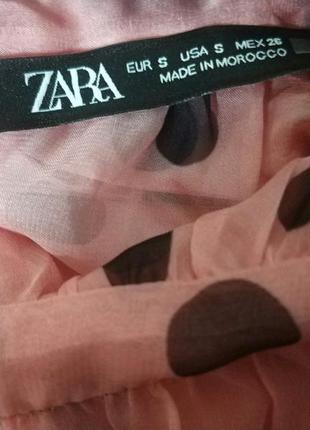 Zara неймовірна  прозора повітряна блуза блузка горох бренд zara, р.s7 фото