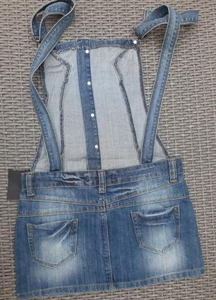 Комбінезон джинсовий із спідницею пісочник туреччина2 фото