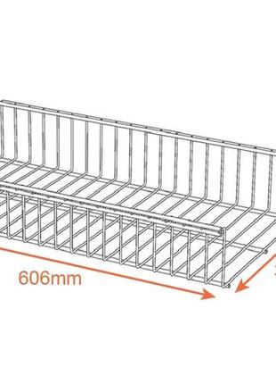 Дротяна корзина ширина 306мм чорна тм "kolchuga" (консольна система зберігання, чорний)2 фото