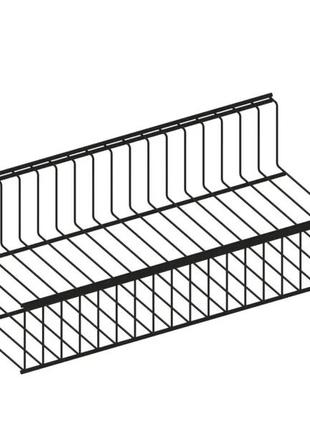 Дротяна корзина ширина 306мм чорна тм "kolchuga" (консольна система зберігання, чорний)1 фото