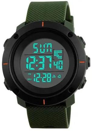 Часы наручные мужские skmei 1213ag army green big size, брендовые мужские часы. rh-310 цвет: зеленый1 фото