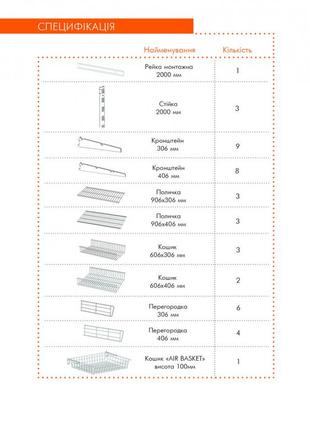 Гардеробна система 1557 * 406 мм / 306 мм висота 2000 мм кольчуга (система зберігання, стелаж)5 фото