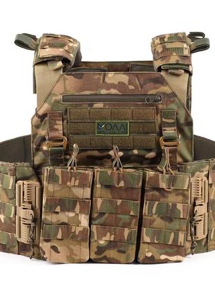 Тактический жилет плитоноска nova (plate carrier) multicam с функцией двойного быстрого сброса molli pl-010