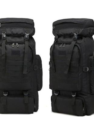 Рюкзак тактический чорний 4в1 70 л  + подсумок  водонепроницаемый туристический рюкзак. lr-398 цвет: черный2 фото