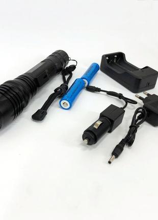 Ліхтарик тактичний акумуляторний ручний bailong bl-p08-p50, водонепроникний ліхтарик, ef-947 яскравий ліхтарик