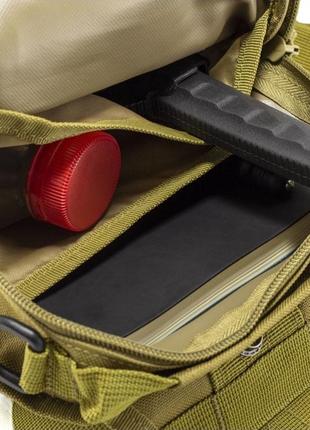 Качественная тактическая сумка, укрепленная мужская сумка рюкзак тактическая слинг. fk-495 цвет: койот9 фото