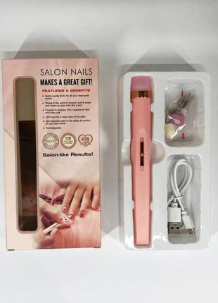 Фрезерный аппарат для маникюра flawless salon nails розовый, фрезер для маникюра rp-179 для начинающих8 фото