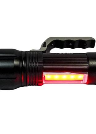 Професійний переносний ліхтар-прожектор bailong s912-xpe+cob(white+red) 2 iw-261 режими роботи