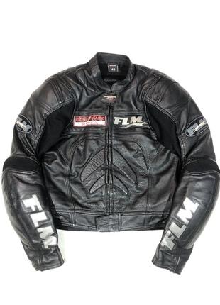 Flm moto leather jacket racing шкіряна чоловіча мотокуртка
