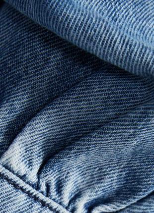 S/м фирменный джинсовый топ блуза блузка с воланами и объемными рукавами bershka6 фото