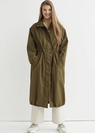 Парка, плащ, дощовик, плащ хакі, плащ з капюшоном від бренду h&m
