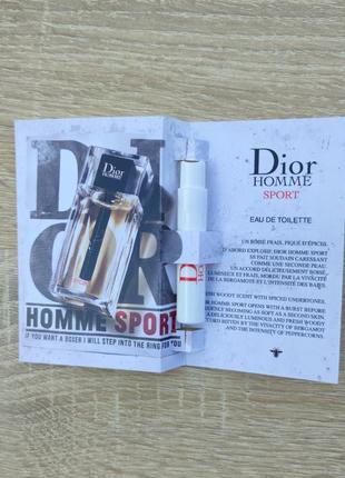 Пробний зразок туалетної води для чоловіків dior homme sport, 1  мл, france, оригінал