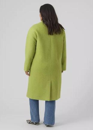 Яскраве шерстяне пальто, пальто великого розміру, пальто оверсайз від бренду vero moda5 фото