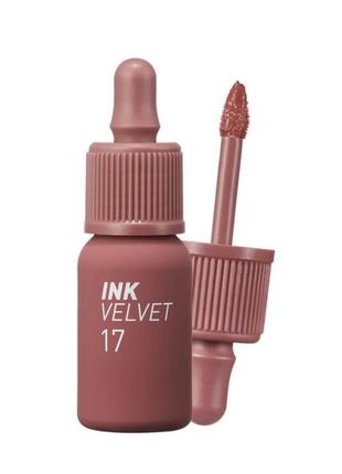 Матовий тінт для губ peripera ink velvet 017 rosy nude1 фото