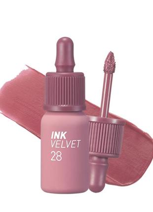 Матовий тінт для губ peripera ink the velvet #028 mauveful nude