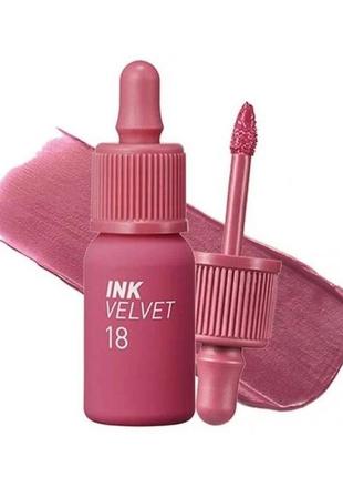 Матовий тінт для губ peripera ink the velvet #018 star plum pink