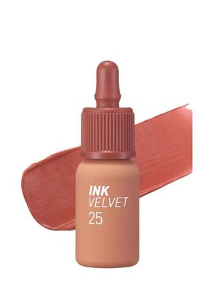 Матовий тінт для губ peripera ink velvet tint #25 cinnamon nude1 фото