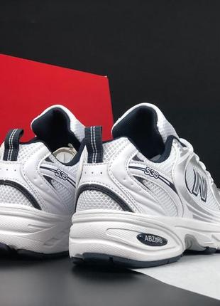 Чоловічі кросівки new balance 530 white blue silver нью беланс білого з сріблястим та синім кольорів5 фото