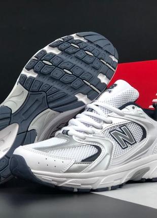 Чоловічі кросівки new balance 530 white blue silver нью беланс білого з сріблястим та синім кольорів1 фото