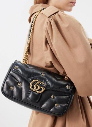 Gucci mormont кожаная сумка премиум