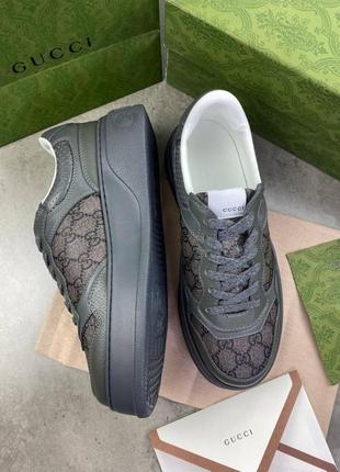 Кроссовки gucci gg trainer gray серые ob3827 фото