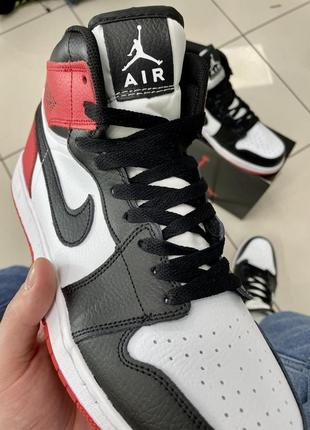 Кроссовки nike air jordan 1 red /white/black (топ качество)7 фото