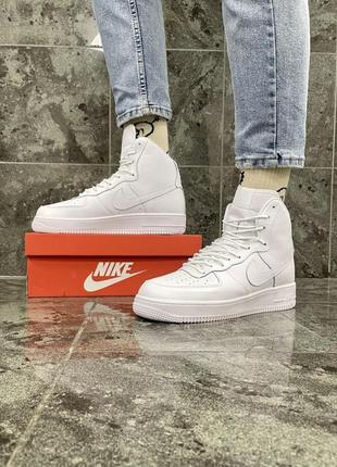 Кроссовки nike air force high white8 фото