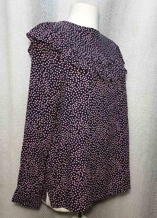 100% вискоза. женская натуральная летняя вискозная блуза, блузка розовый горох штапель8 фото