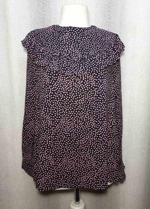 100% вискоза. женская натуральная летняя вискозная блуза, блузка розовый горох штапель9 фото