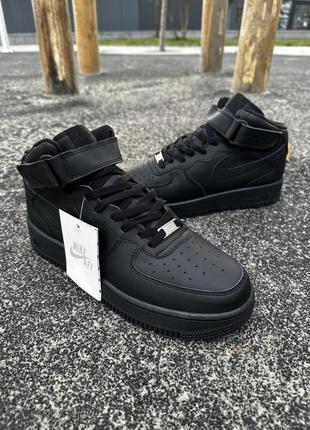 Зимние кроссовки nike air force лицензия (black)