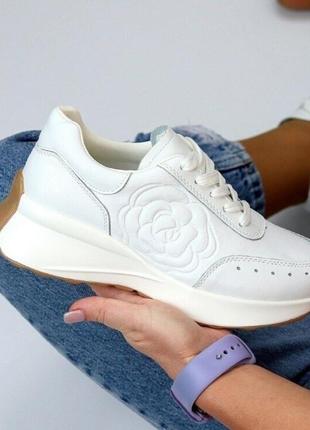 Білі шкіряні жіночі кросівки 36-41 рр2 фото