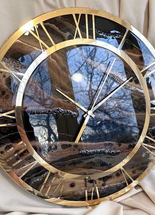 Часы настенные круглые из эпоксидной смолы epoxy m100 30x30 см