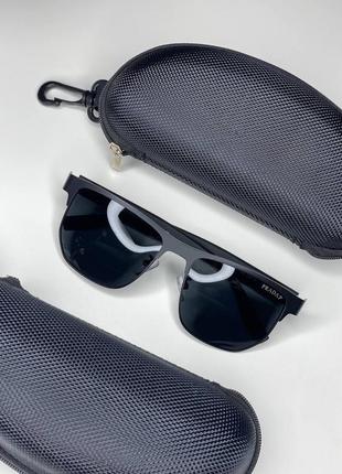 Мужские солнцезащитные очки hugo boss polarized черные матовые с поляризацией полароид прямоугольные2 фото