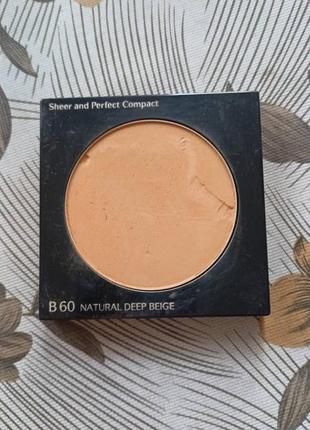 Компактная пудра shiseido sheer and perfect compact тон b60 сменный блок 10 гр, есть механические по3 фото