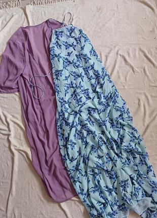 Платье сарафан летний макси в пол длинный в цветочный принт zara шнуровка завязками шифон шифоновый7 фото
