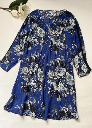 Сукня в квіти masai. вільний фасон , довгі рукава . по рукаві іде тонка ажурна смужка . натуральний склад тканини .3 фото