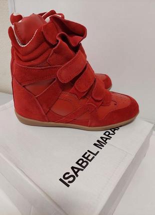 Кросівки  isabel marant sneakers red1 фото