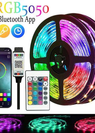 Розумна rgb світлодіодна стрічка - ws2812b bluetooth smart string довжина 3 м. управління з телефону.