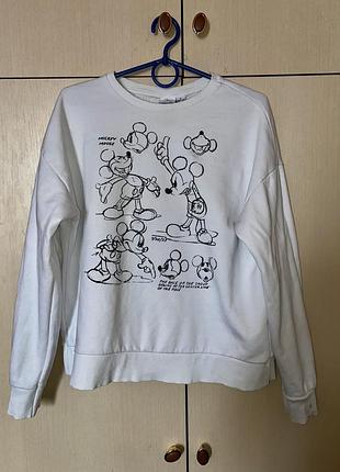Свитшот на флисе mickey mouse с принтом микки маус десней disney zara тренд