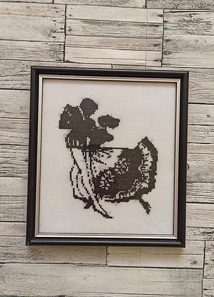 Картина вишита хрестиком монохром