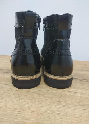Graceland чорні базові повсякденні деміжсезонні лакові замшеві черевики челсі лофери оксфорди клоги розмір 37.5 38 устілка 24.5см5 фото