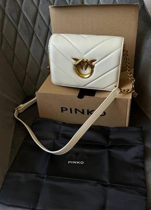 Новая премиальная кожаная сумка pinko птичка, шикарная клатч на два отделение пинко1 фото
